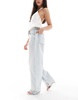 Bershka wide balloon leg jeans in super light wash