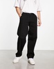 ADPT wide fit chinos in black