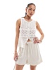 Brave Soul knit textured vest in ecru
