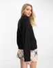 Monki Libby high neck sweater in black