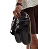 ASOS DESIGN crossover woven sandals in dark brown leather