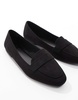 ASOS DESIGN Lilie loafer ballet flats in black suedette