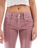 Bershka low rise straight leg jeans in blush pink