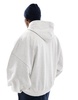 ASOS DESIGN essential extreme oversized zip through hoodie in white heather