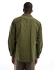 Another Influence camp collar utility shirt in olive