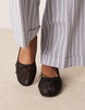 ASOS DESIGN Lynette high vamp ballet flats in black mesh
