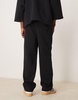 ASOS DESIGN wide leg sweatpants with pin tuck in black - part of a set