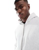 Jack & Jones oversized 400gsm heavyweight zip hoodie in light gray