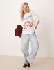ASOS DESIGN oversized tee with paris valentines graphic in cream