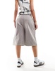 ASOS DESIGN heavyweight longline sweat shorts in acid gray wash