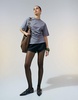 ASOS DESIGN corset waist t-shirt in washed gray
