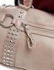 Bershka city bag with stud detail in beige