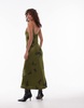 AllSaints Melody satin maxi dress in green
