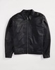 ASOS DESIGN premium real leather harrington jacket in black