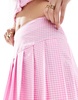 ASOS DESIGN tennis skirt in pink gingham - part of a set
