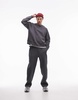 Topman boxy fit sweatshirt in charcoal