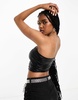 Bershka metallic bandeau in black