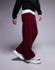 ASOS DESIGN super baggy cord pants in burgundy