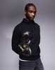 Armani Exchange lunar capsule snake hoodie in black