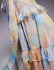 ASOS LUXE ruffle organza maxi skirt with shell trims in postcard print - part of a set
