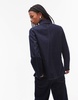 ARKET denim shacket with contrast thread front patch pockets in rinse wash indigo