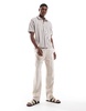 Bershka bold stripe shirt in light brown