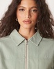 ASOS DESIGN twill top collar jacket in stripe