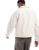 Bershka boxy zip through jacket in ecru