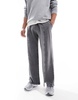 Brave Soul wide leg sweatpants in black acid wash
