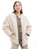 ASOS DESIGN oversized borg jacket in cream