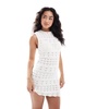 Miss Selfridge crochet sleeveless mini dress in cream