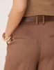 ASOS DESIGN tailored ankle grazer pants with PU belt in mocha