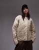 Topshop washed quilted liner jacket in buttermilk