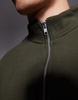 ASOS DESIGN premium heavyweight boxy oversized quarter zip sweatshirt 400gsm in khaki