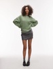 ARKET wool rich hairy knit sweater with mohair in green