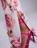 ASOS LUXE slim fit tailored pants with embellished button detail in rose print - part of a set