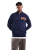 Polo Ralph Lauren chenile applique logo fleece half zip sweatshirt in navy