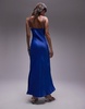 Topshop scoop neck slip maxi dress in blue