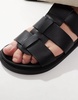 ASOS DESIGN classic strap sandals in black