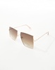 AIRE hadron square metal sunglasses in brown