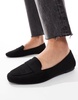 ASOS DESIGN Lilie loafer ballet flats in black suedette