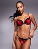Ann Summers twilight charm padded plunge embroidered bra in red & black