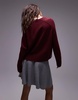 ARKET wool crew neck sweater in burgundy