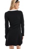 Miss Selfridge scuba crepe contrast bow dropped waist mini dress