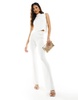 Aria Cove knit wide leg pants in white - part of a set
