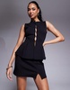 ASOS DESIGN a-line skirt with slit in black - part of a set