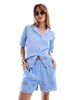 Pieces broderie shorts in hydrangea blue - part of a set