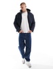 Brave Soul padded jacket with hood in navy