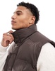 Jack & Jones puffer vest in brown