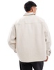 Bershka faux wool overshirt in ecru